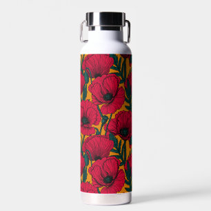 Bouteille D'eau Jardin aux coquelicots rouges