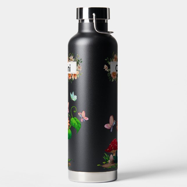 Bouteille D'eau Jardin des papillons Fleurs sauvages personnalisés (Droite)