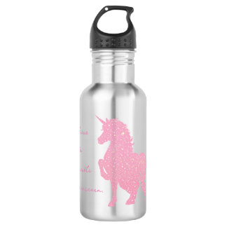 Bouteille D'eau Je crois en la licorne rose invisible.