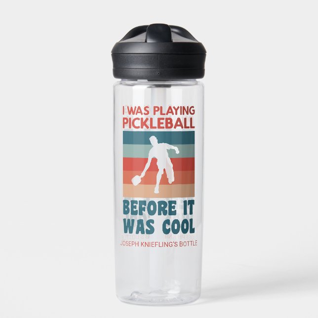 Bouteille D'eau Je Jouais Au Pickleball Avant D'Être Un Nom Cool (Extérieur)