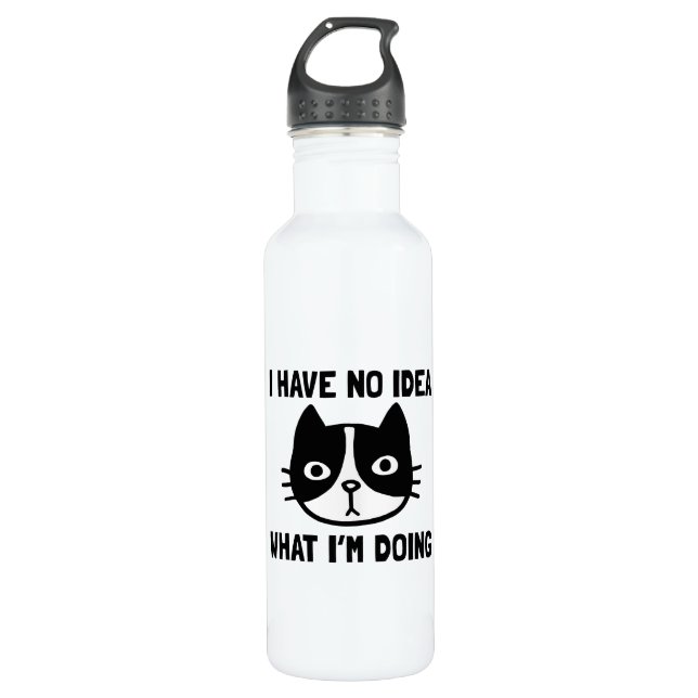 Bouteille D'eau Je n'ai aucune idée de ce que je fais Chat (Devant)