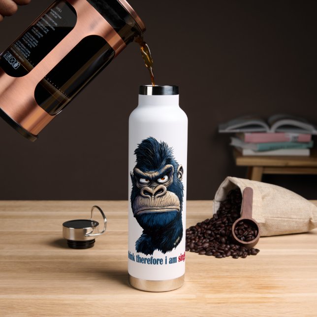 Bouteille D'eau je pense donc que je suis célibataire (Café (pivoté))