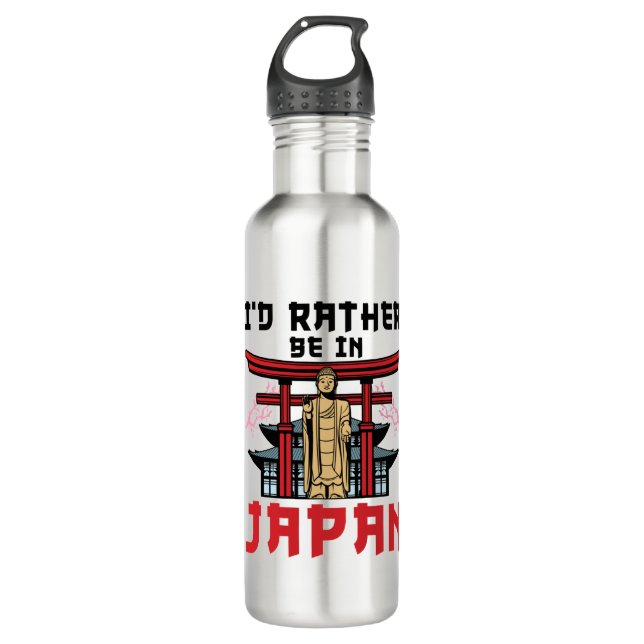 Bouteille D'eau Je préférerais être au Japon Voyage japonais (Devant)