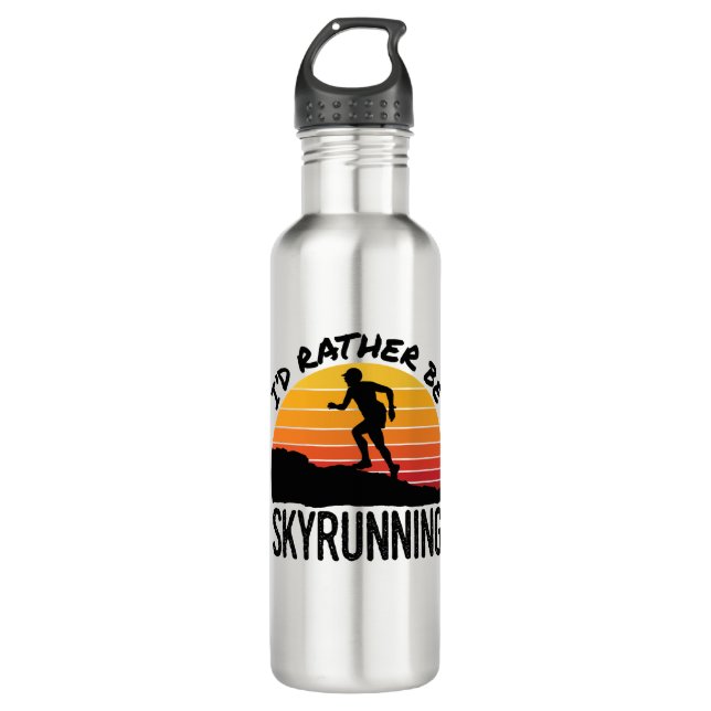 Bouteille D'eau Je préférerais être Skyrunning Trail Mountain Runn (Devant)