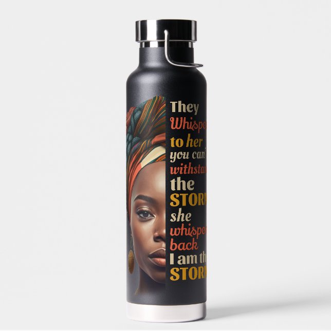 Bouteille D'eau Je Suis La Tempête Afro Forte Femme D'Affaires Mèr (Gauche)