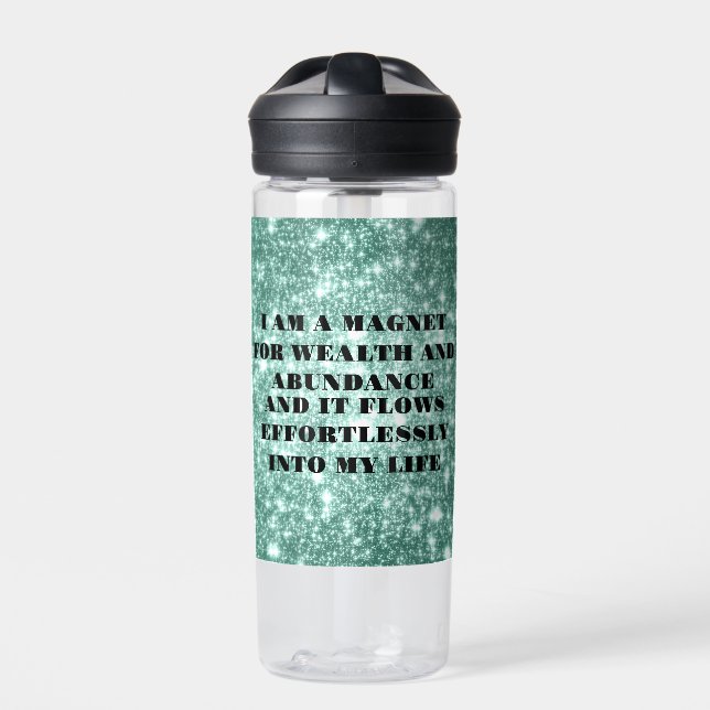Bouteille D'eau Je suis un aimant pour l'affirmation de richesse (Extérieur)