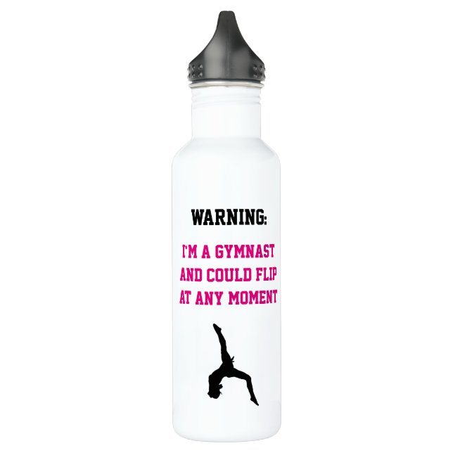 Bouteille D'eau Je suis un Gymnaste Magenta Gymnastique Nom Person (Gauche)