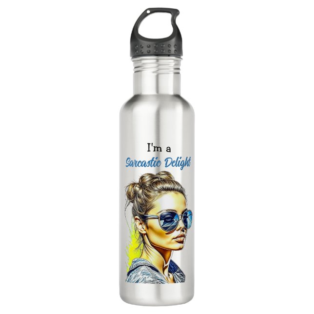 Bouteille D'eau Je suis un plaisir sarcastique | Humour drôle (Devant)