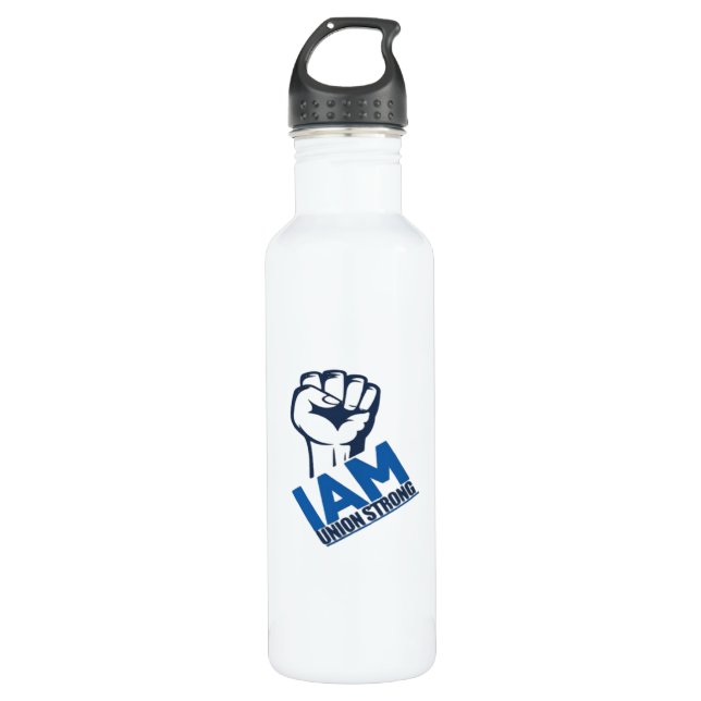 Bouteille D'eau Je suis Union Strong - Fête du Travail (Devant)
