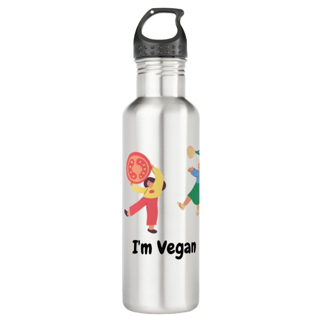 Bouteille D'eau Je Suis VEGAN, Les Meilleurs Cadeaux Pour Végétans (Devant)