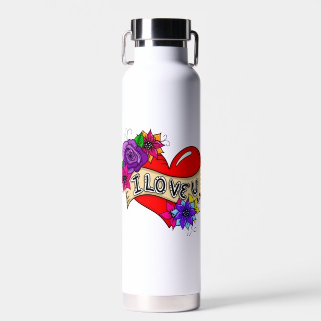 Bouteille D'eau Je T'Aime | Street Art Urban Heart (Avant)