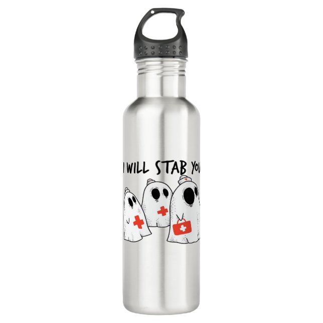 Bouteille D'eau Je Te Te Te Te Fantôme Infirmière Drôle RN Hallowe (Devant)