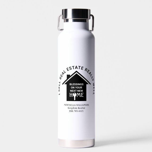 Bouteille D'eau Je VENDS VÉRITABLE Agent Realtor (Avant)
