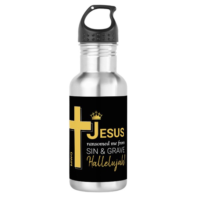 Bouteille D'eau JÉSUS moderne M'A RANSOMÉ Christian (Devant)