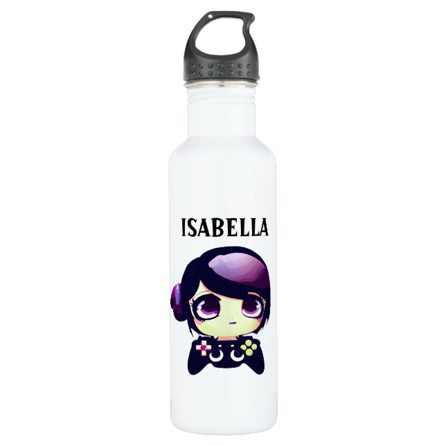 Bouteille D'eau Jeu personnalisé Kawaii Anime Gamer (Devant)