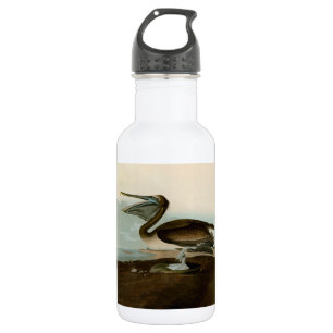 Bouteille D'eau John James Audubon Peinture Pélicane Brown