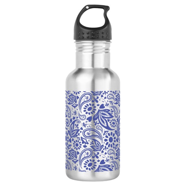 Bouteille D'eau Joli Blue Boho Chic Paisley Motif (Devant)