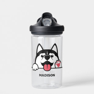 Bouteille D'eau Joli Husky Sibérien nom personnalisé