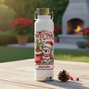 Bouteille D'eau Joli Koala Noël Nom Personnalisé