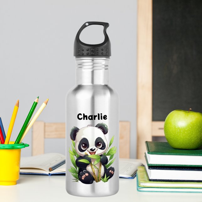 Bouteille D'eau joli panda portant nom personnalisé (Créateur téléchargé)