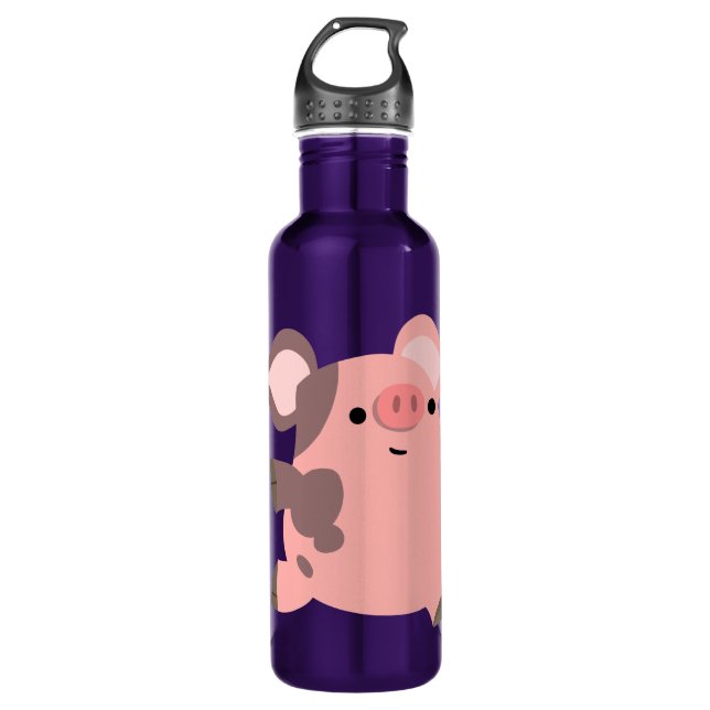Bouteille D'eau Joli porc caricaturé sportif (Devant)