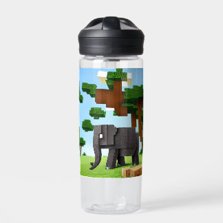 Bouteille D'eau Joli Safari Elephant Pixel Art
