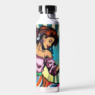 Bouteille D'eau Jolie Femme Dansant Salsa Pop Art