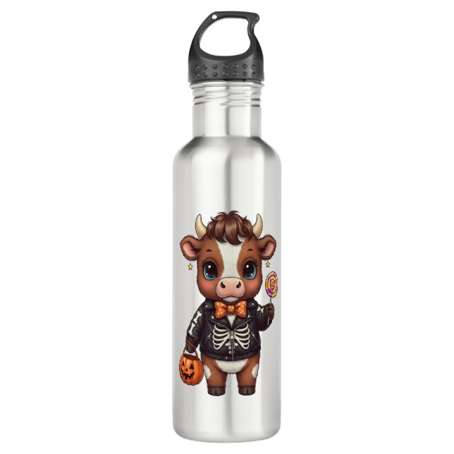 Bouteille D'eau Jolie Halloween Highland Cow (Devant)