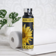 Jolie Mariée Tournesol Jaune Nom Mariage Eau B