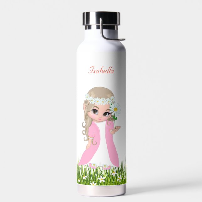 Bouteille D'eau Jolie princesse et fleurs (Gauche)