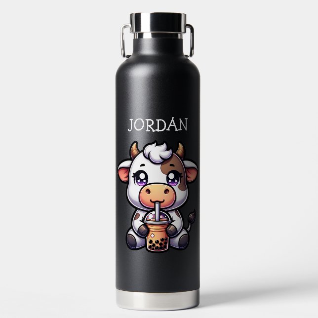 Bouteille D'eau Jolie vache bébé Boire Boba Kawaii Cartoon (Avant)