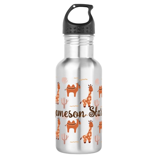 Bouteille D'eau Jouet blanc Brown Animal Cactus Camel Llama (Devant)