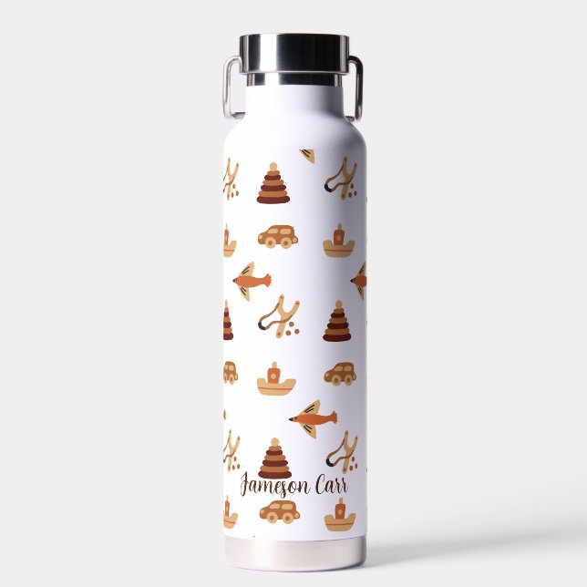 Bouteille D'eau Jouet Brown enfant blanc mignon Voiture Avion Bate (Avant)