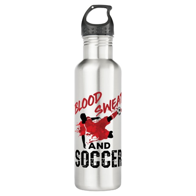 Bouteille D'eau Joueur Cool de soccer et de transpiration sanguine (Devant)