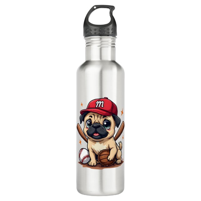 Bouteille D'eau Joueur de baseball entraîneur Carlin Amoureux des  (Devant)