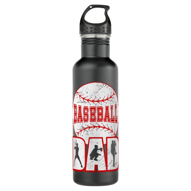 Bouteille D'eau Joueur de baseball papa (Devant)