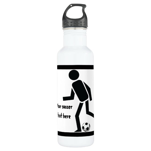 Bouteille D'eau Joueur de football et balle personnalisée (Devant)