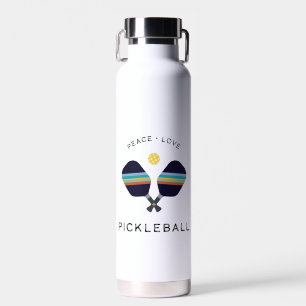 Bouteille D'eau Joueur de Pickleball Cadeau Paix Amour et Pickleba