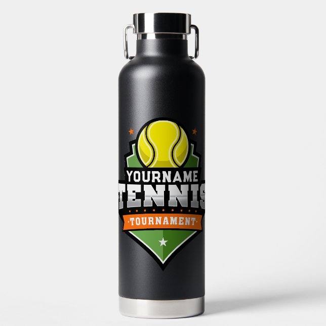 Bouteille D'eau Joueur de tennis personnalisé NOM Tournoi de Varsi (Avant)