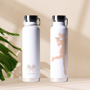 Bouteille D'eau Joueuse de tennis rose moderne personnalisée