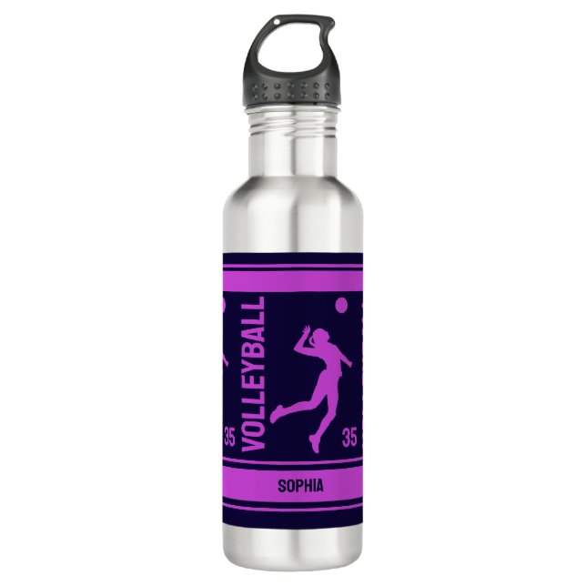 Bouteille D'eau Joueuse de volleyball fille, volleyball fille anni (Devant)