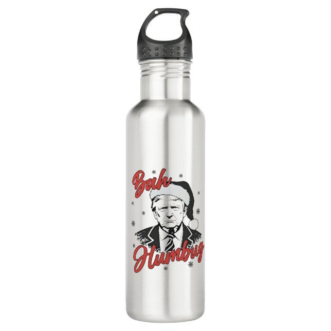 Bouteille D'eau Jour de l'investiture de Trump Noël Père Noël bah  (Devant)