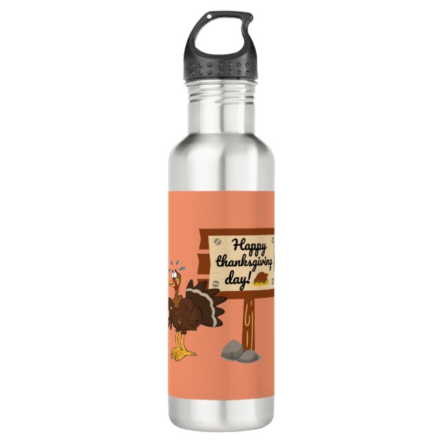 Bouteille D'eau Jour du bon thanksgiving amusant (Devant)