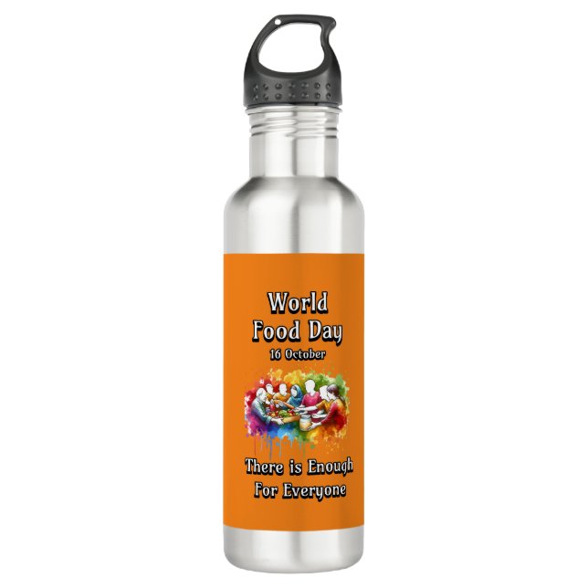 Bouteille D'eau Journée mondiale de l'alimentation. Assez pour tou (Devant)