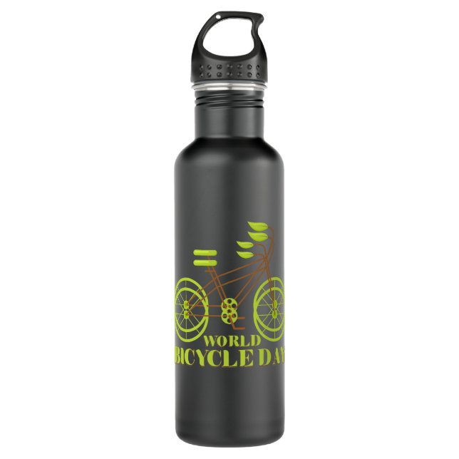 Bouteille D'eau Journée mondiale du vélo (Devant)