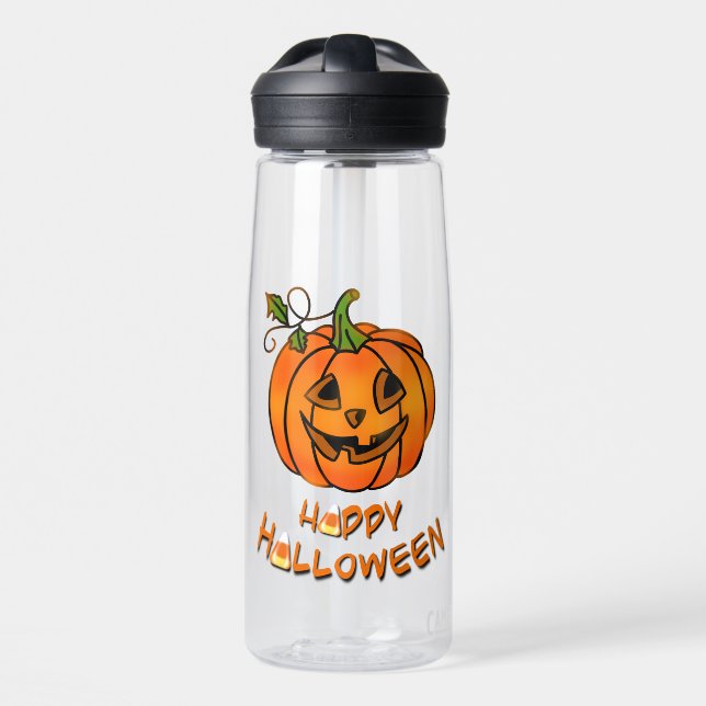 Bouteille D'eau Joyeux Halloween | CITROUILLE | maïs-bonbons (Avant)