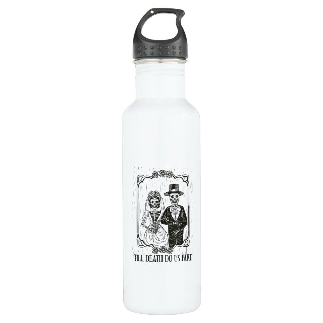 Bouteille D'eau Jusqu'à ce que la mort nous sépare Skeleton Mariag (Devant)