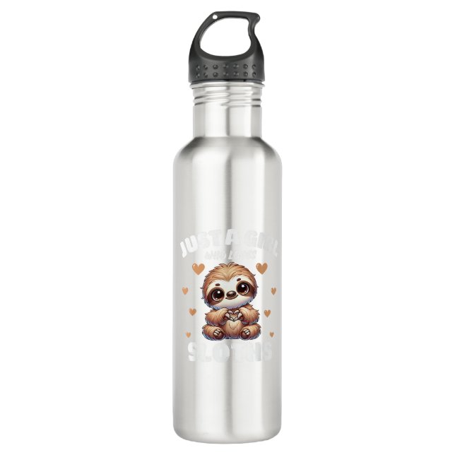 Bouteille D'eau Just A Girl Who Loves Sloths, Cute Sloth Lovers T- (Devant)
