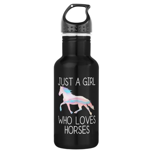 Bouteille D'eau Juste une fille qui aime les chevaux (Devant)
