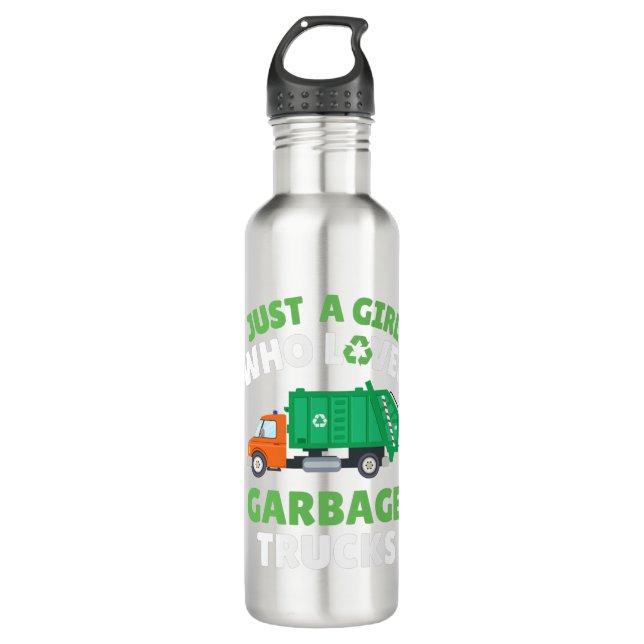 Bouteille D'eau Juste Une Fille Qui Aime Les Garbage Trucks (Devant)